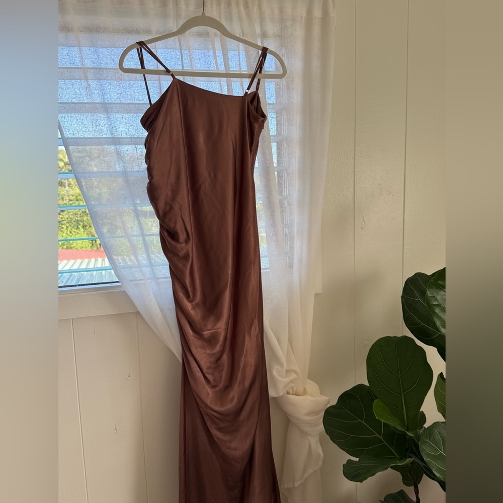 Shona Joy Ruched Dress - Bronze - Picture 3 of 12